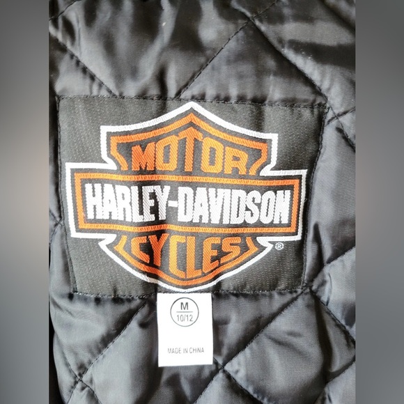Harley Davidson Embroidered Motorcycle Leather Jacket - Picture 7 of 7